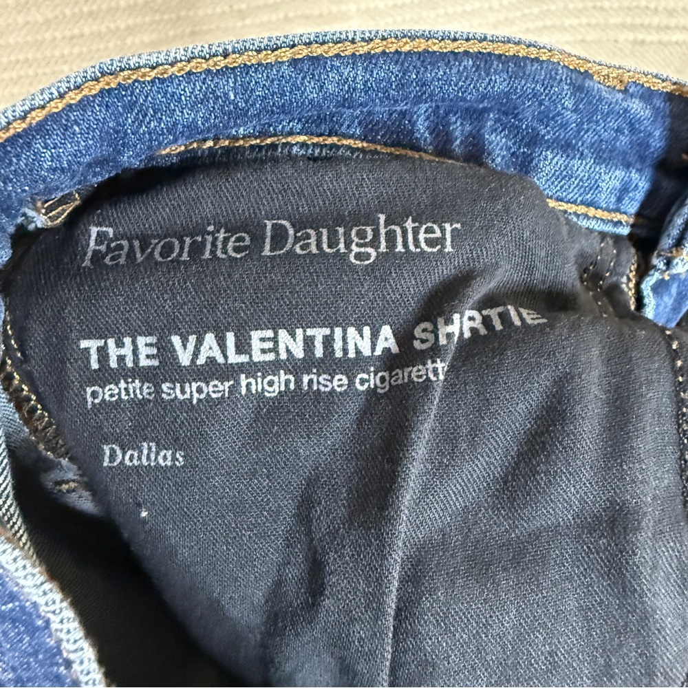 FAVORITE DAUGHTER Dallas wash The Valentina Shortie super high rise jean SIZE 25 - Picture 6 of 11